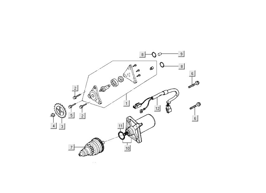 Startmotor - Oliepomp Kymco Filly 4-takt zilver