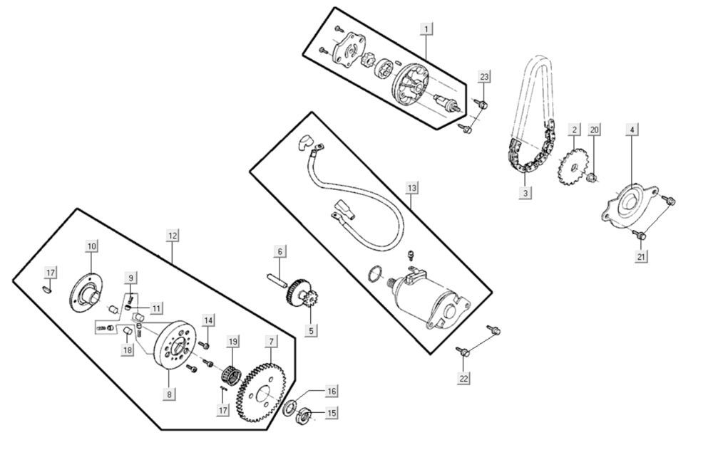 Startmotor - Oliepomp Kymco Like 200i Wit