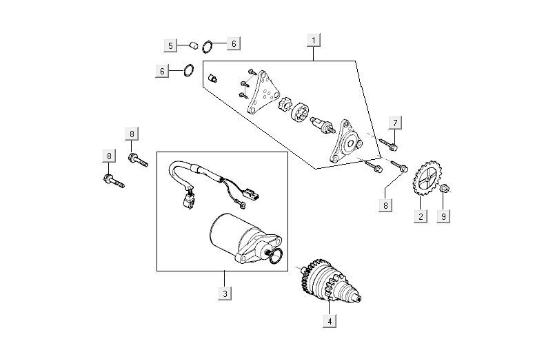 Startmotor - Bendix - Oliepomp Kymco Agility FR 12
