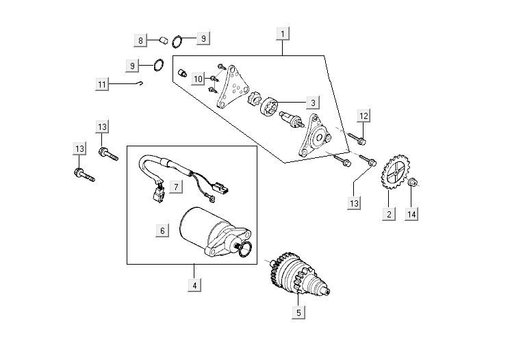 Startmotor - Bendix - Oliepomp Kymco Carry 50i 4-takt Euro 4 glans zwart