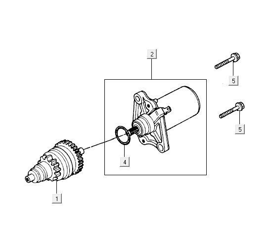 Startmotor - Bendix Kymco Yup 50 2-takt AC zilver-oranje
