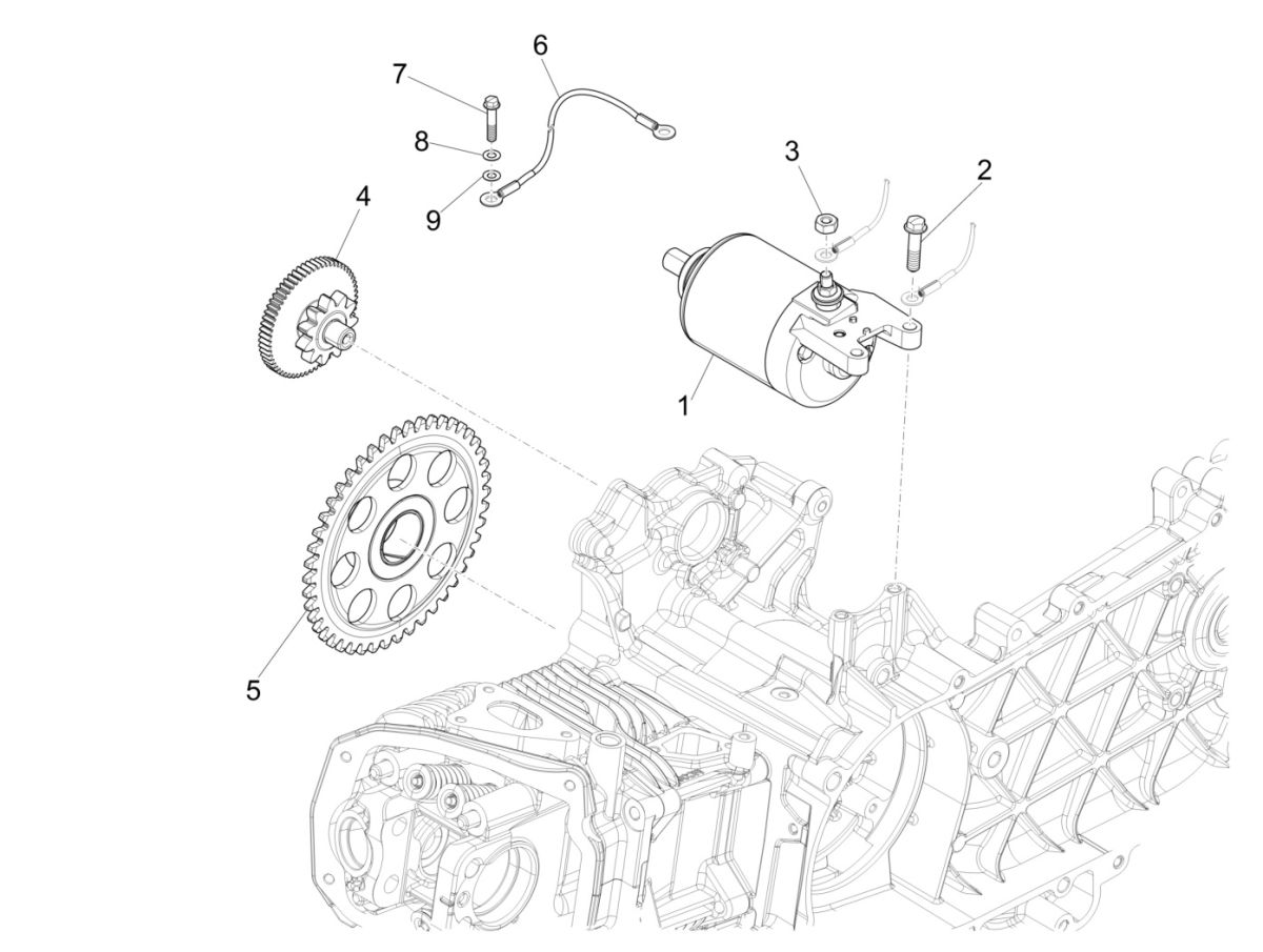 Startmotor - Starttandwiel Vespa Sprint 125 3V IE ABS Euro 5 2021