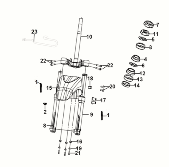 Steering stem - front cushion Sym Symphony ST 50 E5 Gray/ Red (GY-430C) (Red seat)
