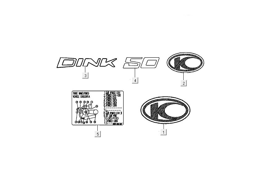 Emblemen - Stickers - Logo Kymco New Dink 4-takt goud