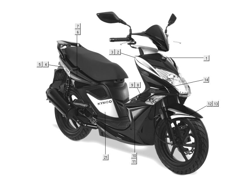 Emblemen - Stickers - Logo Kymco Super8 Street 50 4-takt rood