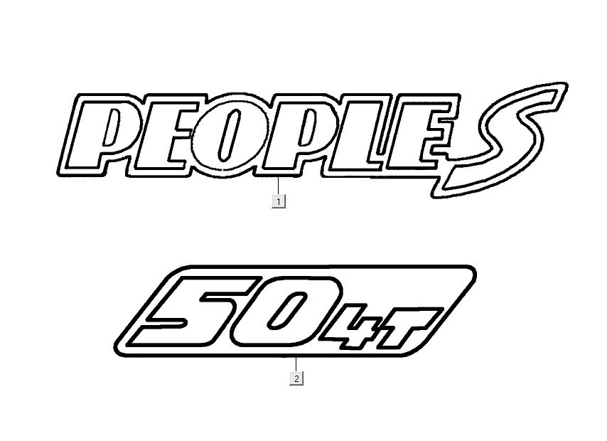 Emblemen - Stickers - Logo Kymco People S 50 4-takt wit