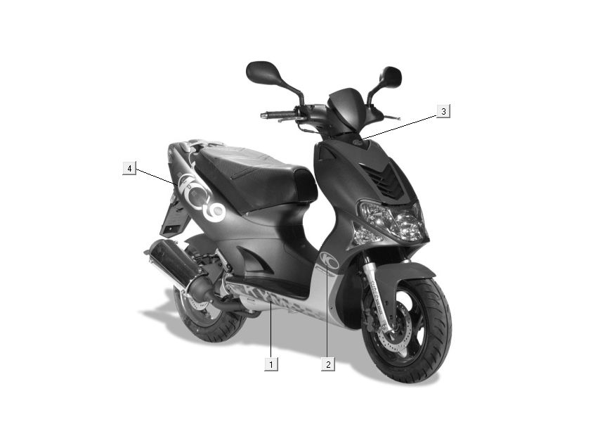 Emblemen - Stickers - Logo Kymco Super9 50 2-takt AC oud model matzwart rood