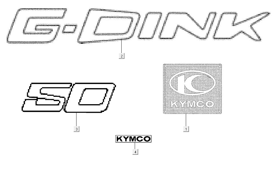 Emblemen - Stickers - LogoKymco G-Dink 2-takt Donkergrijs