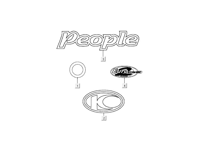 Emblemen - Stickers - LogoKymco People 50 2-takt blauw
