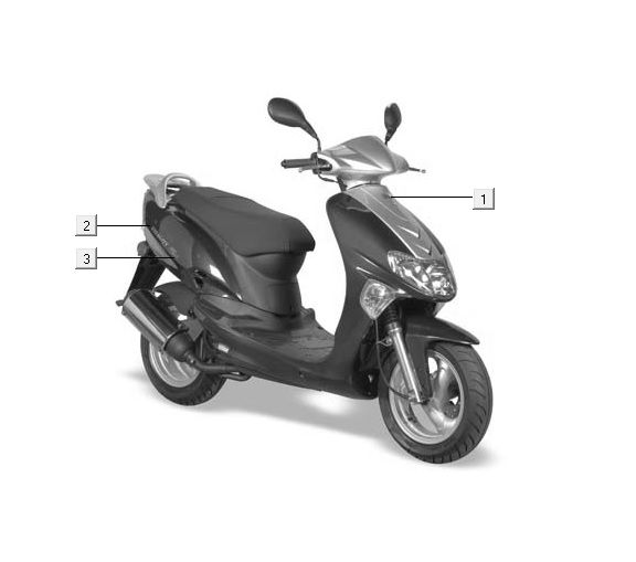 Emblemen - Stickers - Logo 2 Kymco Vitality 50 2-takt AC blauw