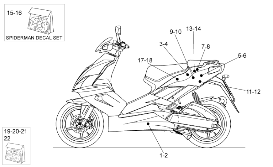 Emblemen - Stickers - Logo Aprilia SR 50 LC (injectie en carburateur) 2004-2009