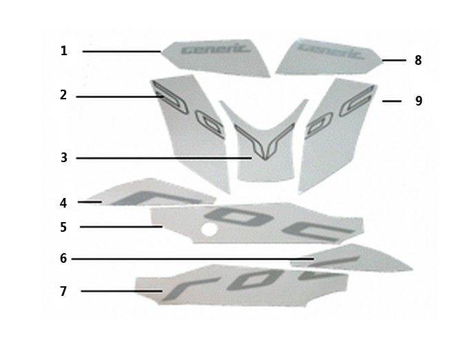 Emblemen - Stickers - Logo Generic Roc 50 2-takt 2010 zilver