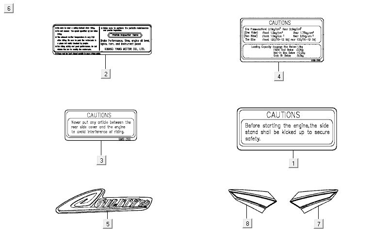 Emblemen - Stickers - Logo Kymco Agility 12' 4-takt zwart