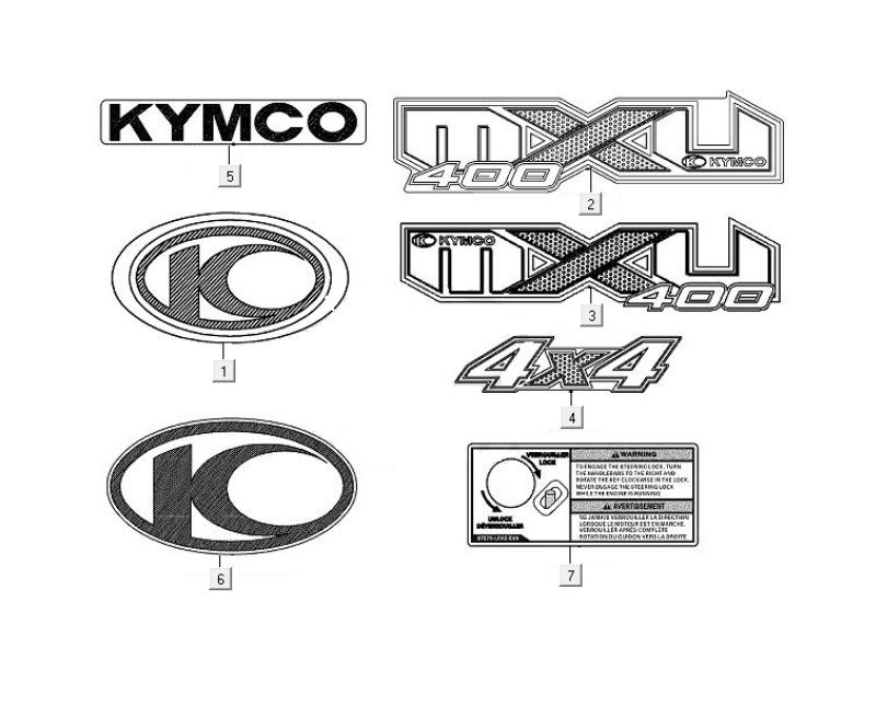 Emblemen - Stickers - Logo Kymco MXU 400