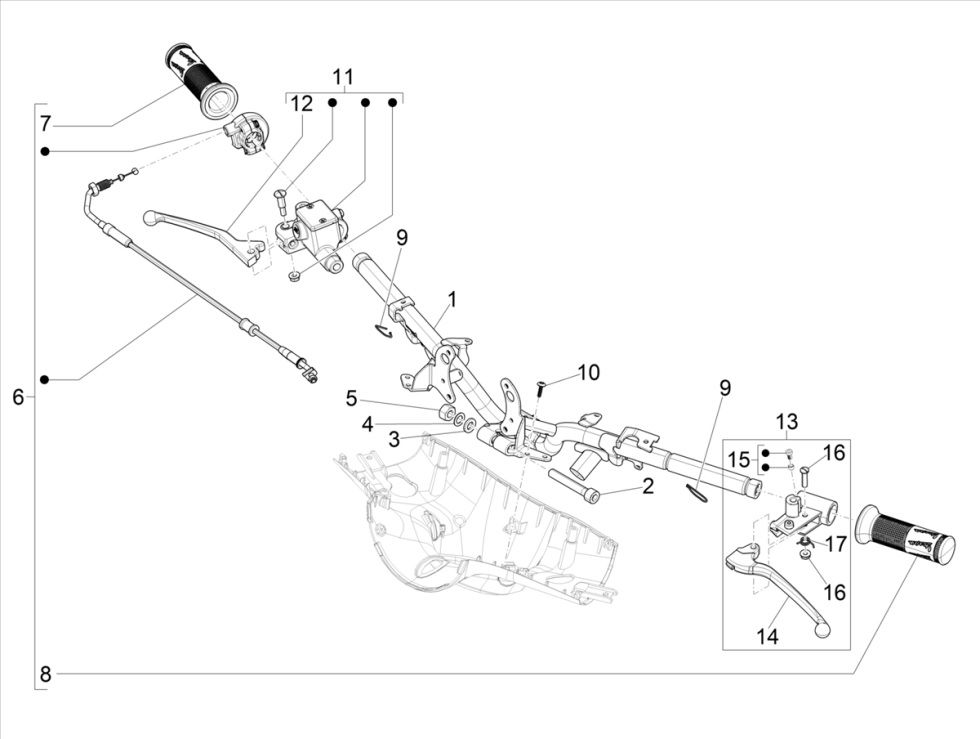 Stuur Vespa Primavera 50 4-takt IGET 3V Euro 5