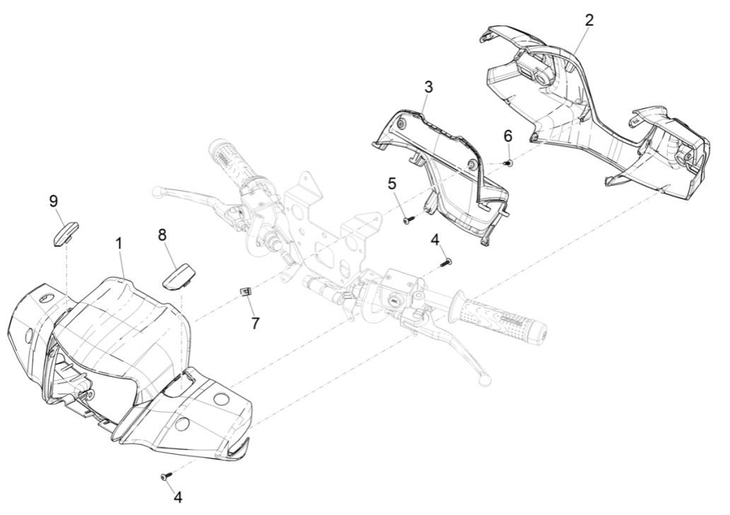 Stuurkappen Piaggio Medley 125 ABS Euro 5 2021-2022