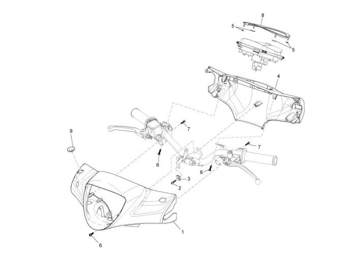 Stuurkappen Piaggio Liberty 50 2-takt AC zwart 98/a