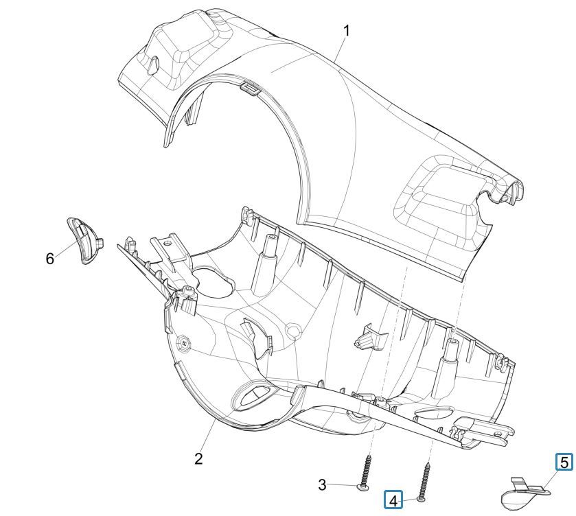 Stuurkappen Vespa Primavera 125 3V IE ABS