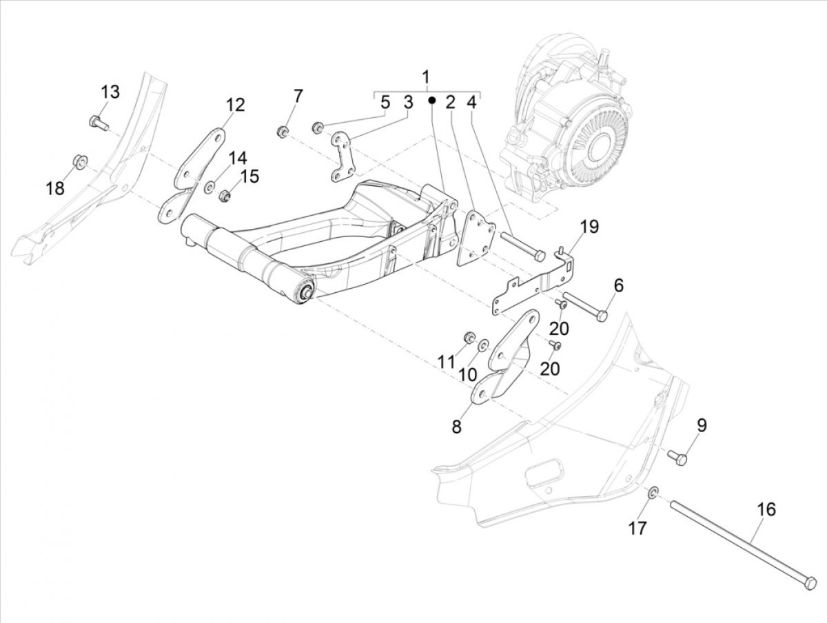 Motorophanging Vespa Elettrica 2018-2019