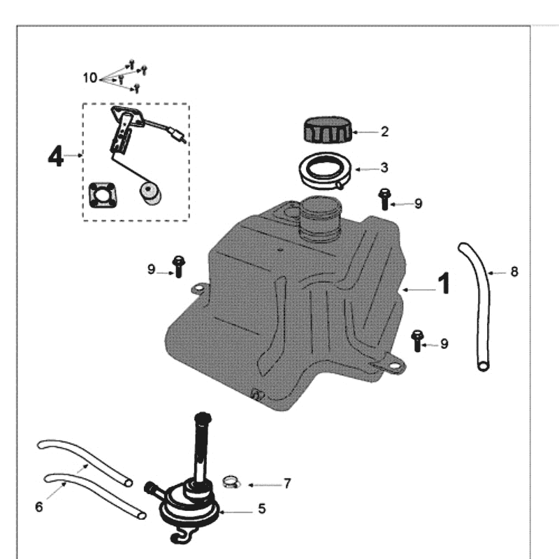 Benzinetank - Benzinepomp Peugeot Kisbee wit