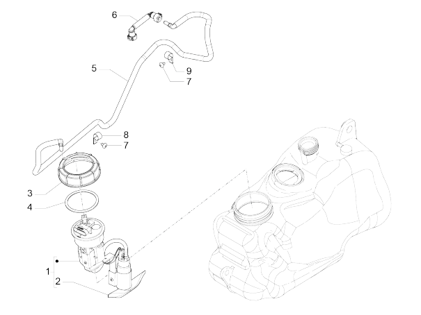 Benzinepomp Piaggio MP3 500 LT Sport 2014-2016