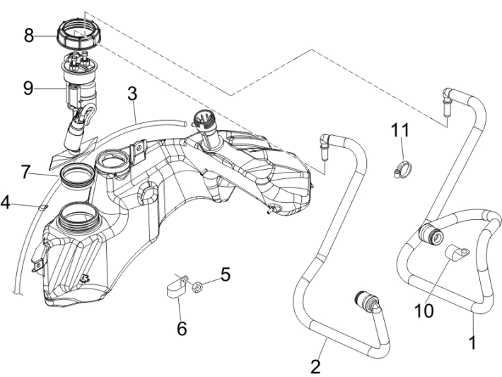 Benzinepomp Vespa GTS 250 ie 2005-2009 (met ABS)