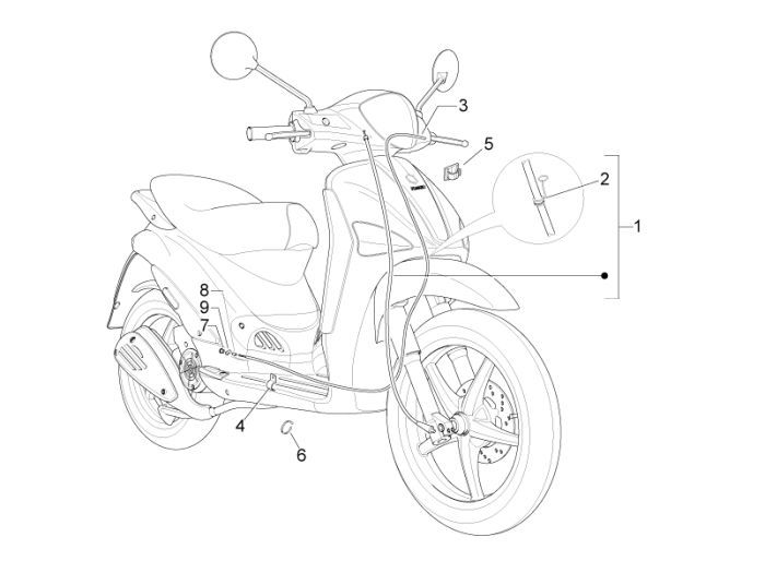 Kilometertellerkabel - Achterremkabel Piaggio Liberty 4-takt