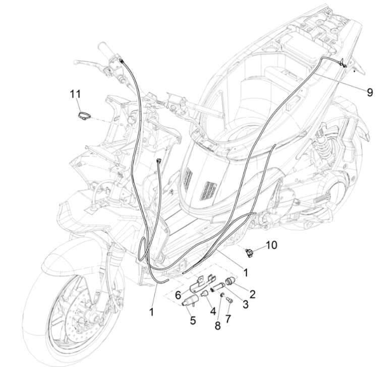 Gaskabel Piaggio NRG Power 50 2-takt LC Euro 4