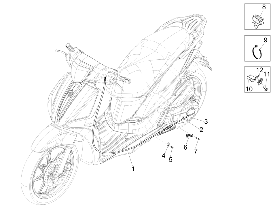 Achterremkabel Piaggio Liberty 50 4-takt AC IGET 3V Euro 5