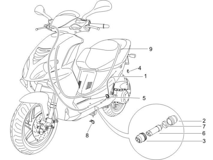 Gaskabel Piaggio NRG Power DD 50 2-takt LC 2007-2017