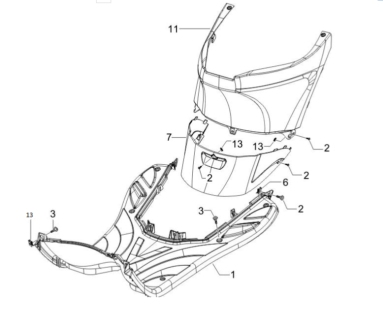 Treeplank Piaggio Zip 2000 4-takt AC