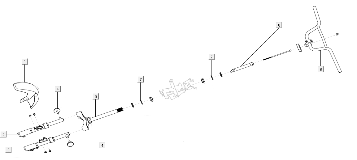 Voorvork - Balhoofdstel Niu U Series zwart