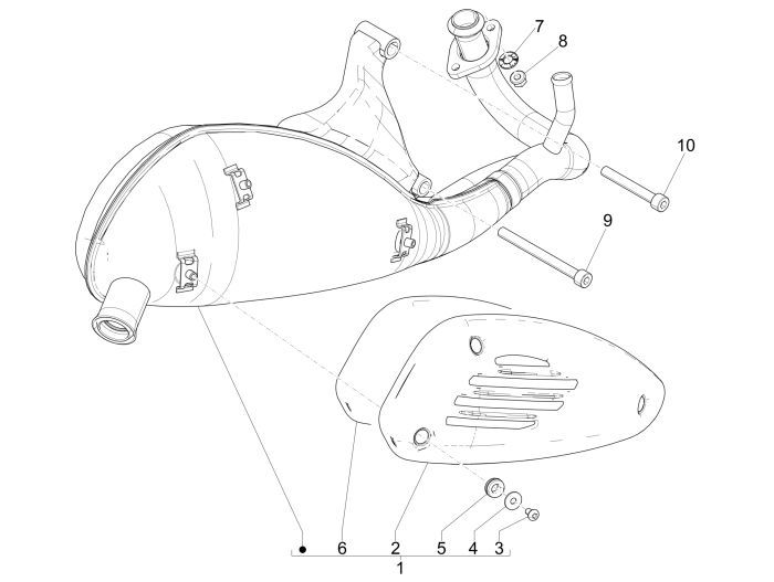 Uitlaat Vespa Primavera 50 2-takt AC