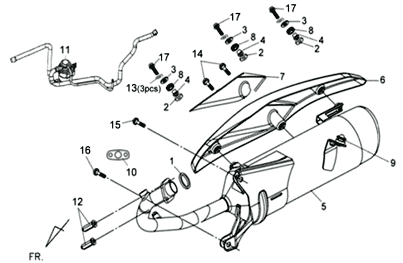 Uitlaat Sym Jet 4 (R086) red