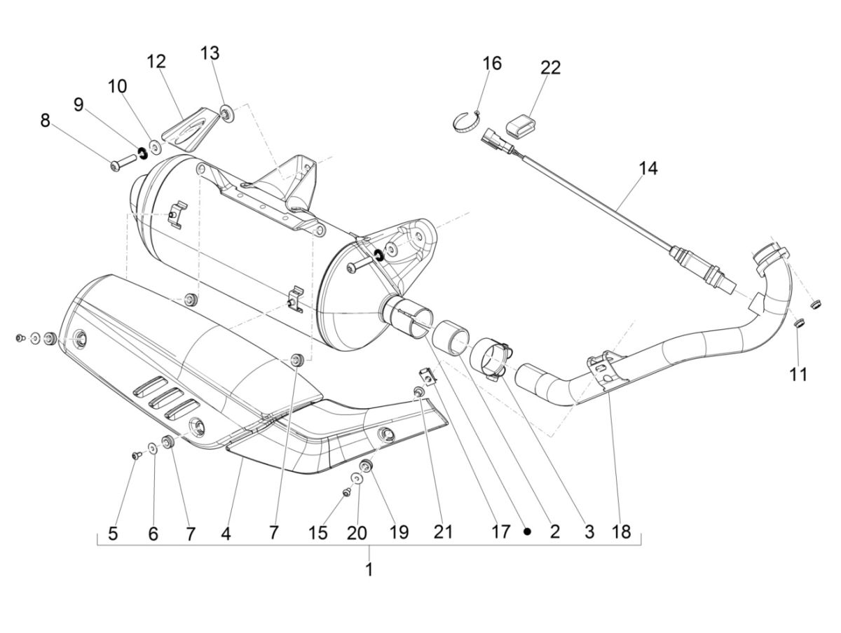 Uitlaat Piaggio Beverly 300 IE ABS Euro 4 2016-2020