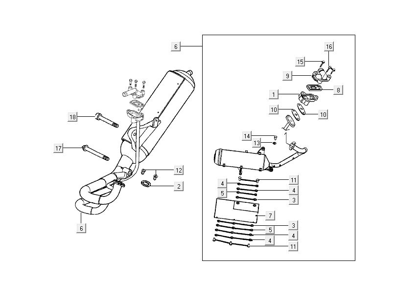 Uitlaat Kymco Grand Dink 2-takt Zilver