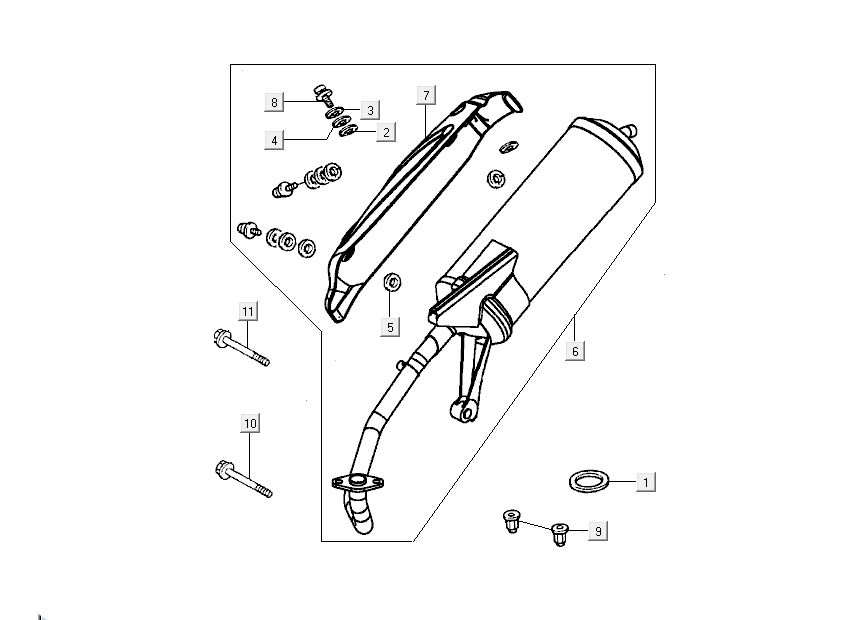 Uitlaat Kymco Sento 50 4-takt Spring Wit