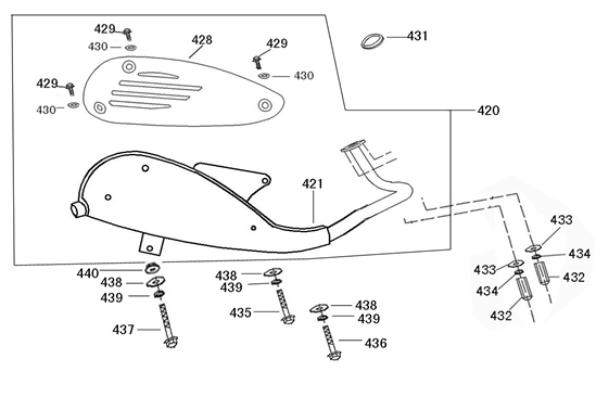 Uitlaat Pronto Rimini 125 wit