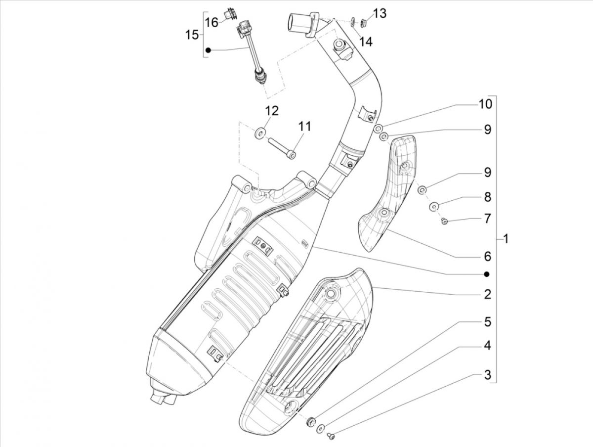 Uitlaat Vespa Sprint 125 3V IE ABS Euro 5 2021