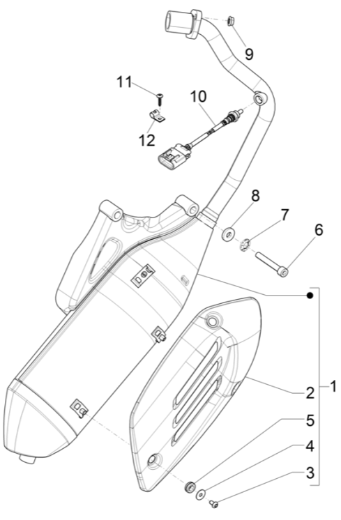 Uitlaat Vespa Sprint 125 3V IE ABS