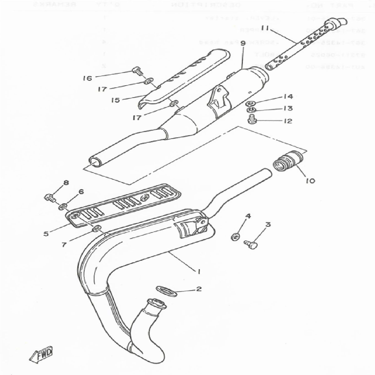 Uitlaat Yamaha DT-50 MX