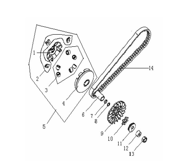 Variateur - V-snaar Generic Cracker 50 2-takt zwart 2010