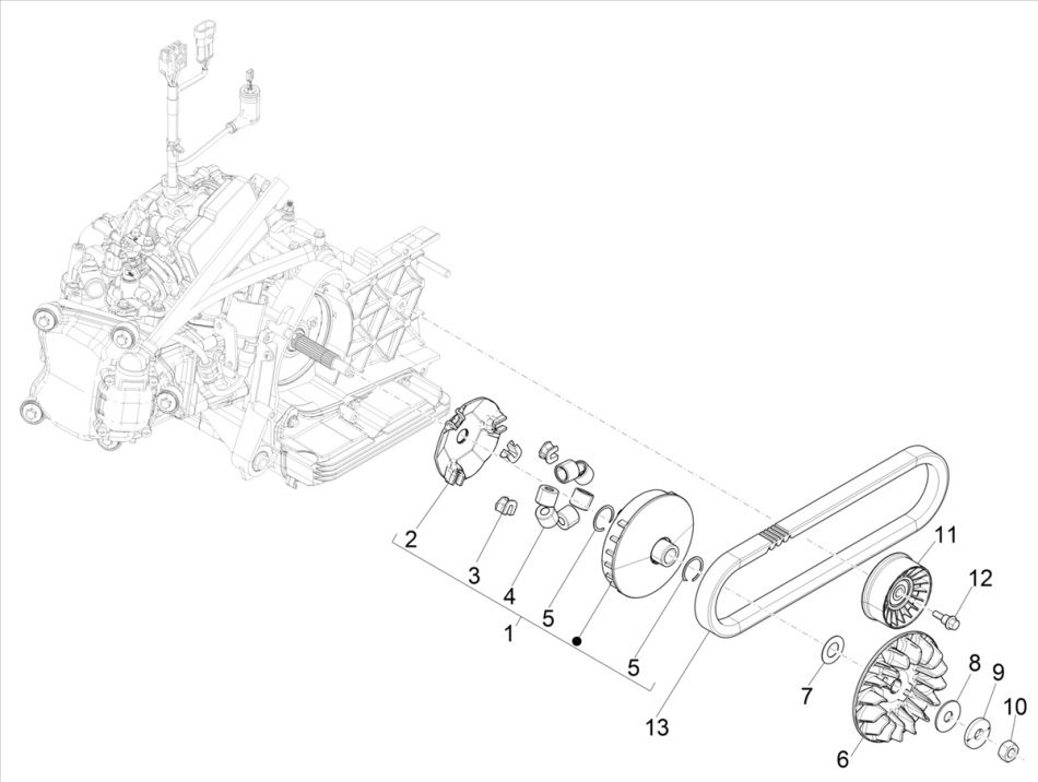 Variateur - V-snaar Vespa GTS 300 HPE 4V IE ABS Euro 4 2019