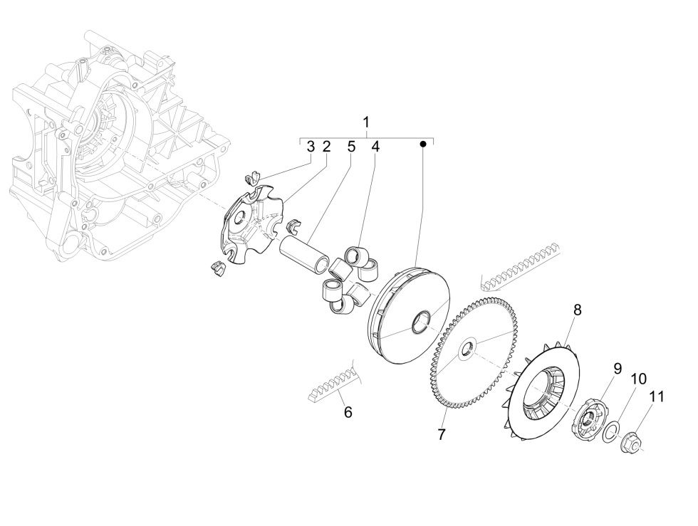 Variateur - V-snaar Vespa Primavera 50 4-takt IGET 3V Euro 5