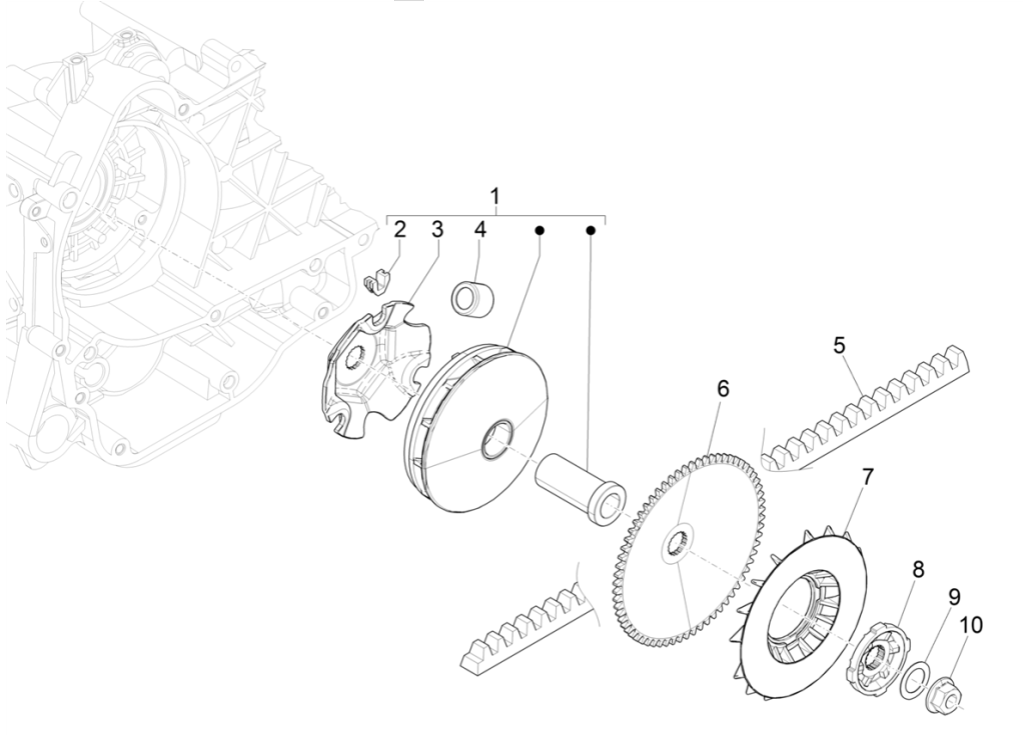 Variateur - V-snaar Vespa Sprint 50 4-takt IGET 3V Euro 5
