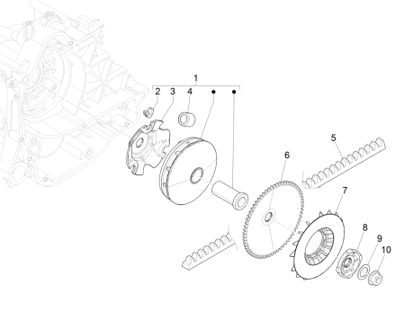 Variateur - V-snaar Vespa Sprint 50 4-takt IGET 3V Euro 4