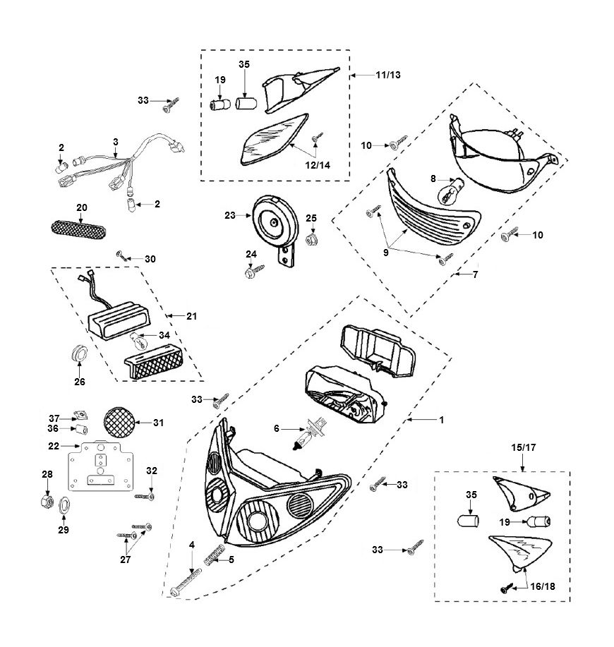 Koplamp - Achterlicht - Knipperlichten Peugeot Speedfight 2 50 2-takt LC Euro 2