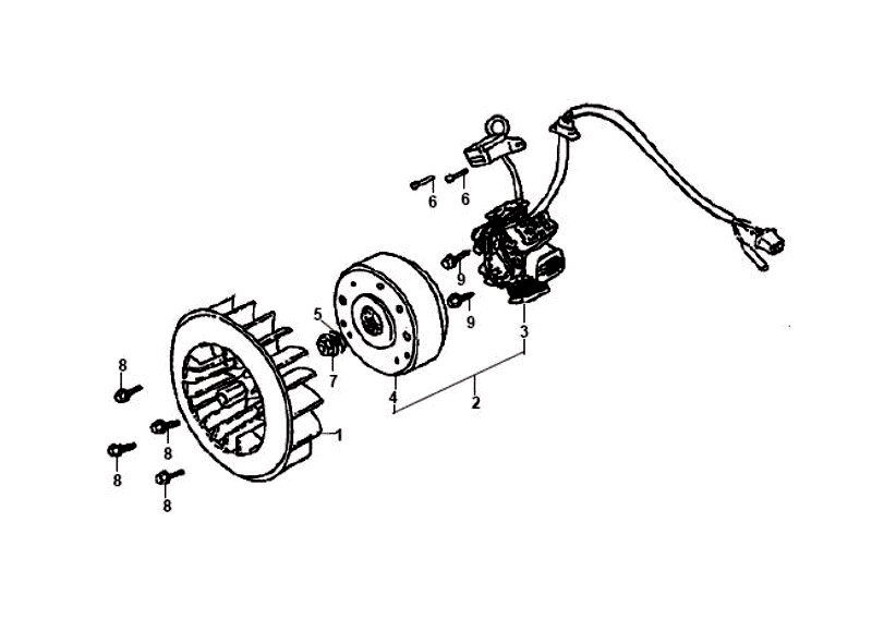 Ontsteking - Stator - Vliegwiel Sym Orbit (BU289) blue