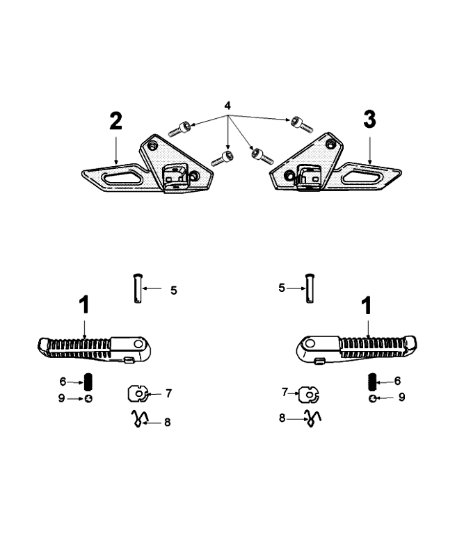 Voetsteunen Peugeot Speedfight 4 50 4-takt AC Roodzwart