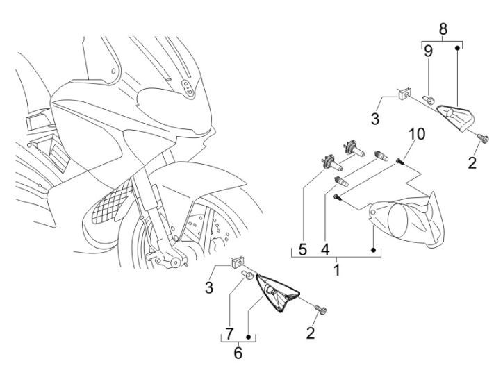 Koplamp - Knipperlichten voorzijde Gilera Runner 200 VXR 4-takt 2006